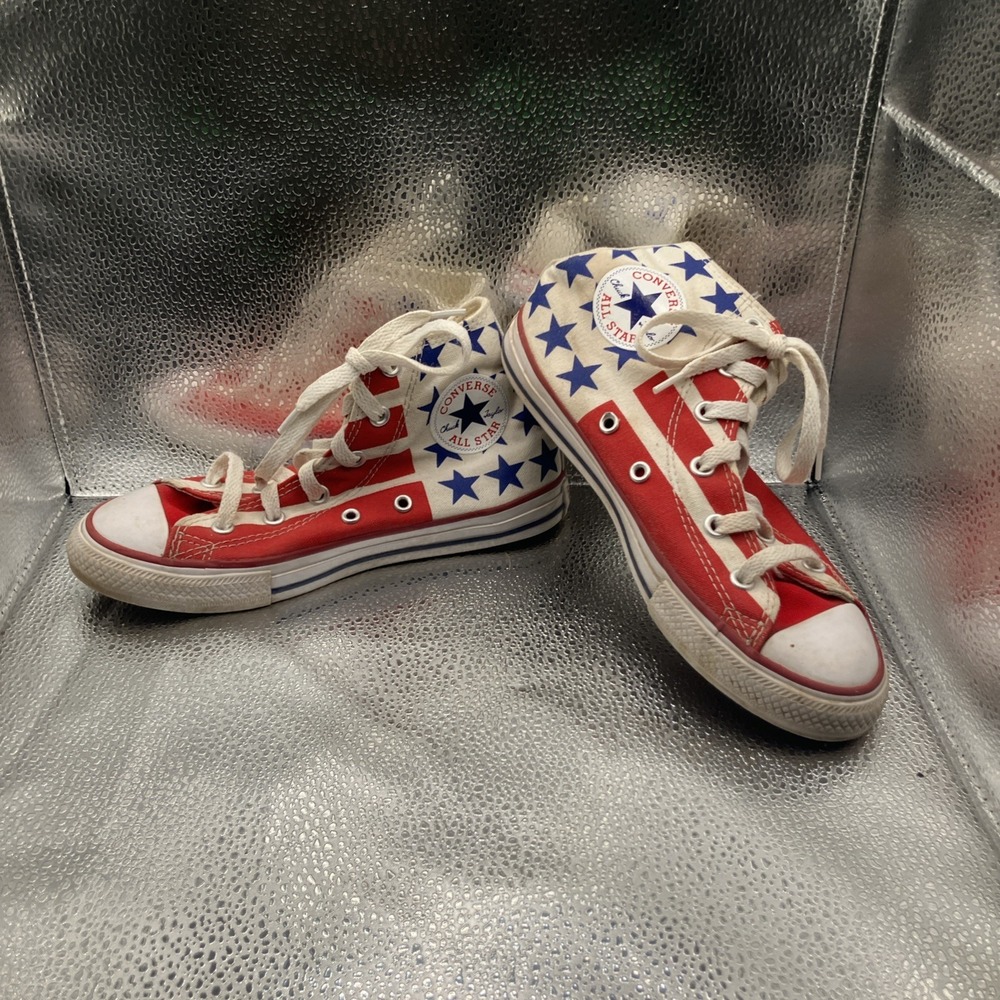 Converse All Star Size 1.5 Stars & Stripes USA red white blue High Top Shoes